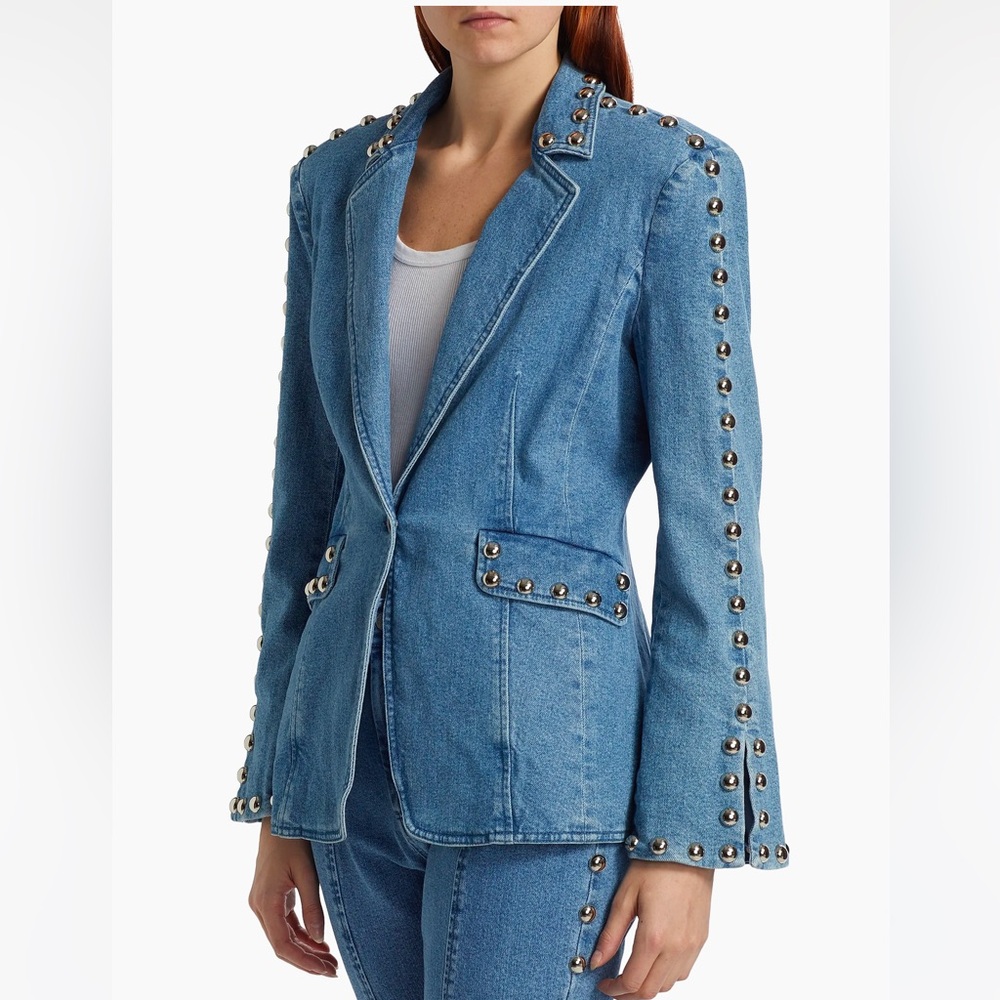 Cinq a Sept Milly Studded Denim Blazer